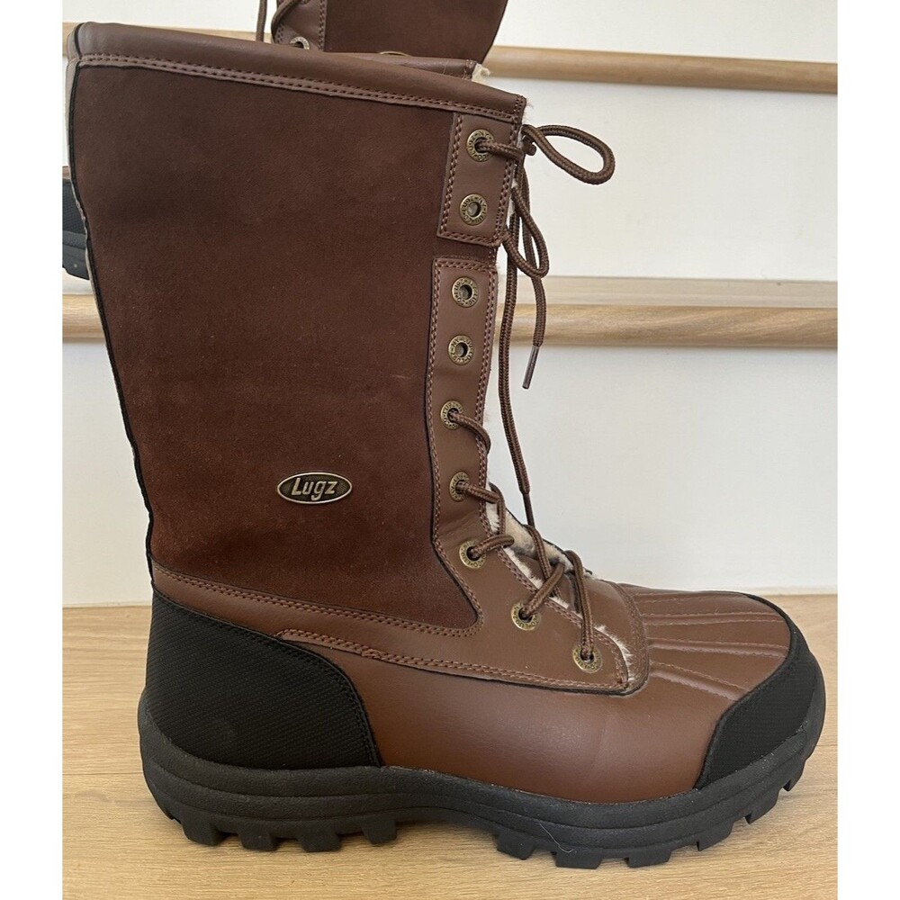 Lugz Womens Tambora Mid-Calf Winter Boots Brown Black Sz 10 Comfy Rugged Casual